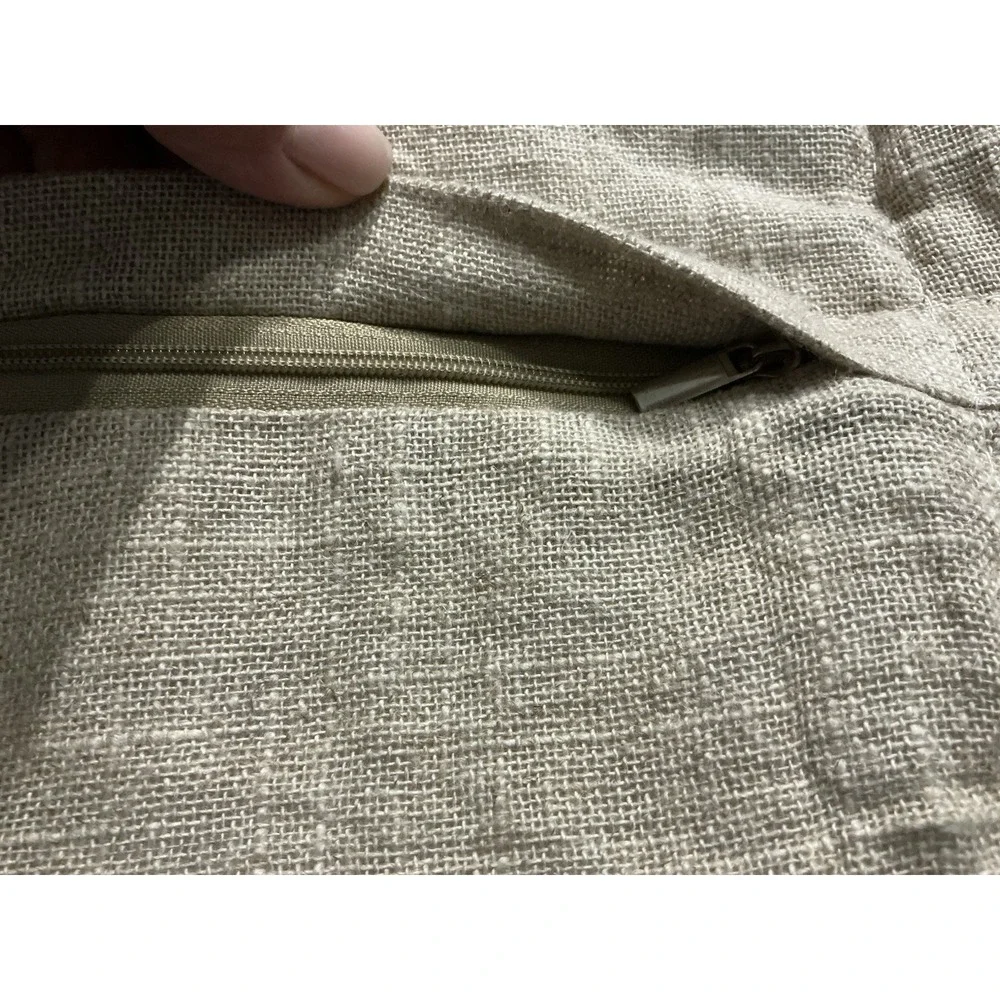 Pair Of NINA HOME Neutral Toned Textured Linen Blend EURO Pillow Shams 26